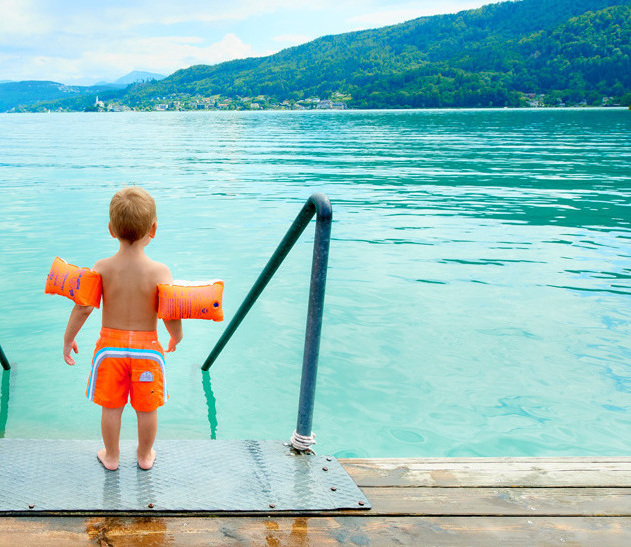 private beach at the Parkhotel Poertschach