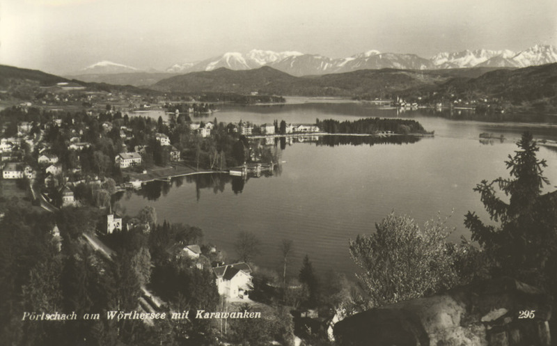 Schwarz Weiß Bild von der Halbinsel in Pörtschach